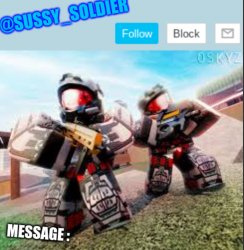 Sussy_soldier annocment temp Meme Template