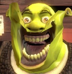 Cursed Shrek (might be screaming) Meme Template
