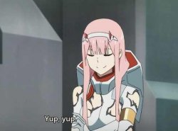 Yup, yup zero two Meme Template