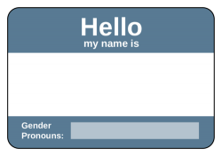 Name tag with pronouns Meme Template