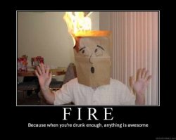 Paper bag head fire meme Meme Template