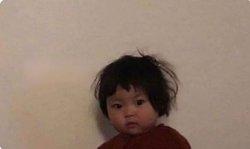 Asian Korean Chinese Japanese Girl baby hair funny Meme Template