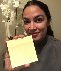 AOC post it Meme Template