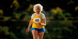 old lady running Meme Template