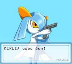 Kirlia used gun Meme Template