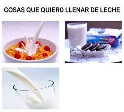 Cosas que quiero llenar de leche Meme Template