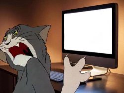Asqueroso mirando computadora Tom y Jerry Meme Template