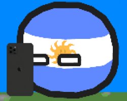 Argentinaball looking at phone Meme Template