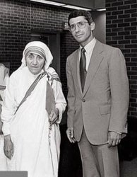 Mother Teresa and Dr. Anthony Fauci, two Superheroes Meme Template