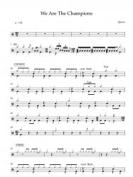 Queen We are the champions drum sheet music Meme Template