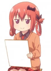 anime holding sign Meme Template