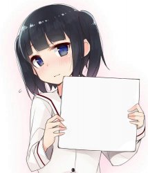 anime holding a sign Meme Template
