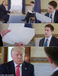 Trump Confused Reporter Serious Face Meme Template