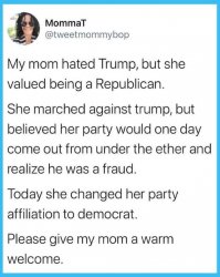 Mom becomes Democrat Meme Template