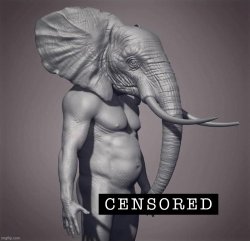 Elephant sucking own dick censored Meme Template