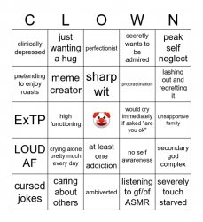 clown bingo Meme Template