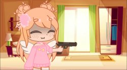 Peachie with a gun Meme Template