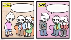 Confessing before and now Meme Template