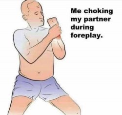 Me choking my partner during foreplay Meme Template