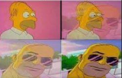 Homer Turns Cool Meme Template