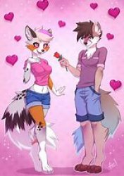Cute Valentine's day furry Meme Template
