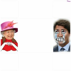 Dick stomp queen Vs soyboy Trudeau Meme Template