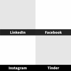LinkedIn Facebook Instagram Tinder Meme Template