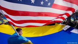 Ukraine and American flag Meme Template