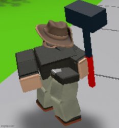 Roblox broken rick ashley with sledgehammer Meme Template