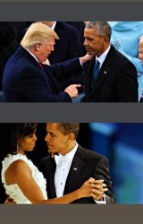 Trump lectures Obama, Obama dances with Michelle Meme Template