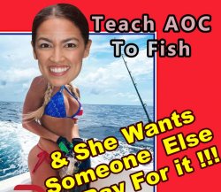 Teach AOC to Fish Meme Template