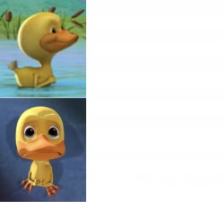 Happy duck and sad duck Meme Template
