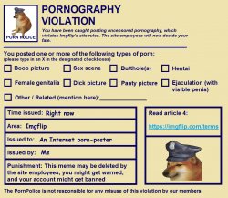 Remastered PornPolice Violation Meme Template