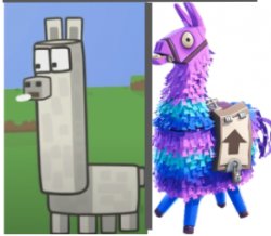 Minecraft Llama Or Fortnite LLlama Meme Template