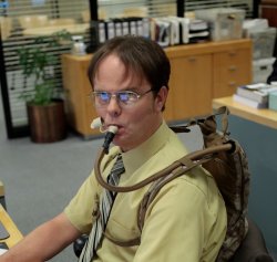 Dwight Hydration Backpack Meme Template