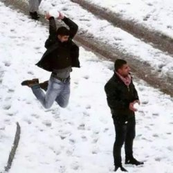 Snowball fight gone wrong Meme Template