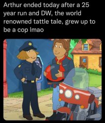 DW turned into a cop Meme Template