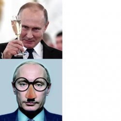 Fancy Putin vs dumb Putin Meme Template