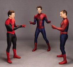 3 Spiderman Pointing (No Way Home ver.) Meme Template