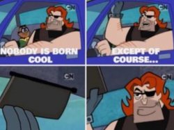 Nobody is born cool Meme Template