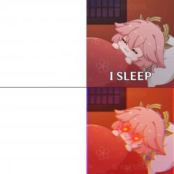 yae miko sleep Meme Template