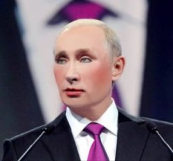 Putin in makeup Meme Template