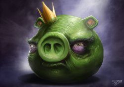 Realistic King Pig Angry Birds Meme Template