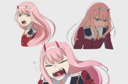 angry zero two Meme Template