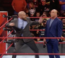 Triple H Punching Kurt Angle Meme Template