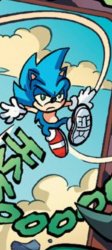 Sonic is unamused while he yeets himself off a plane Meme Template