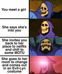 Hot skeletor date Meme Template