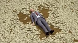 Man swimming in money Meme Template