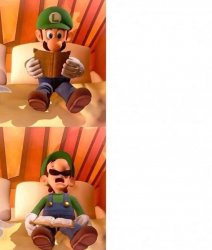 Luigi Reading Meme Template