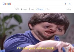 Google Shopping Tab Entire Stock Meme Template